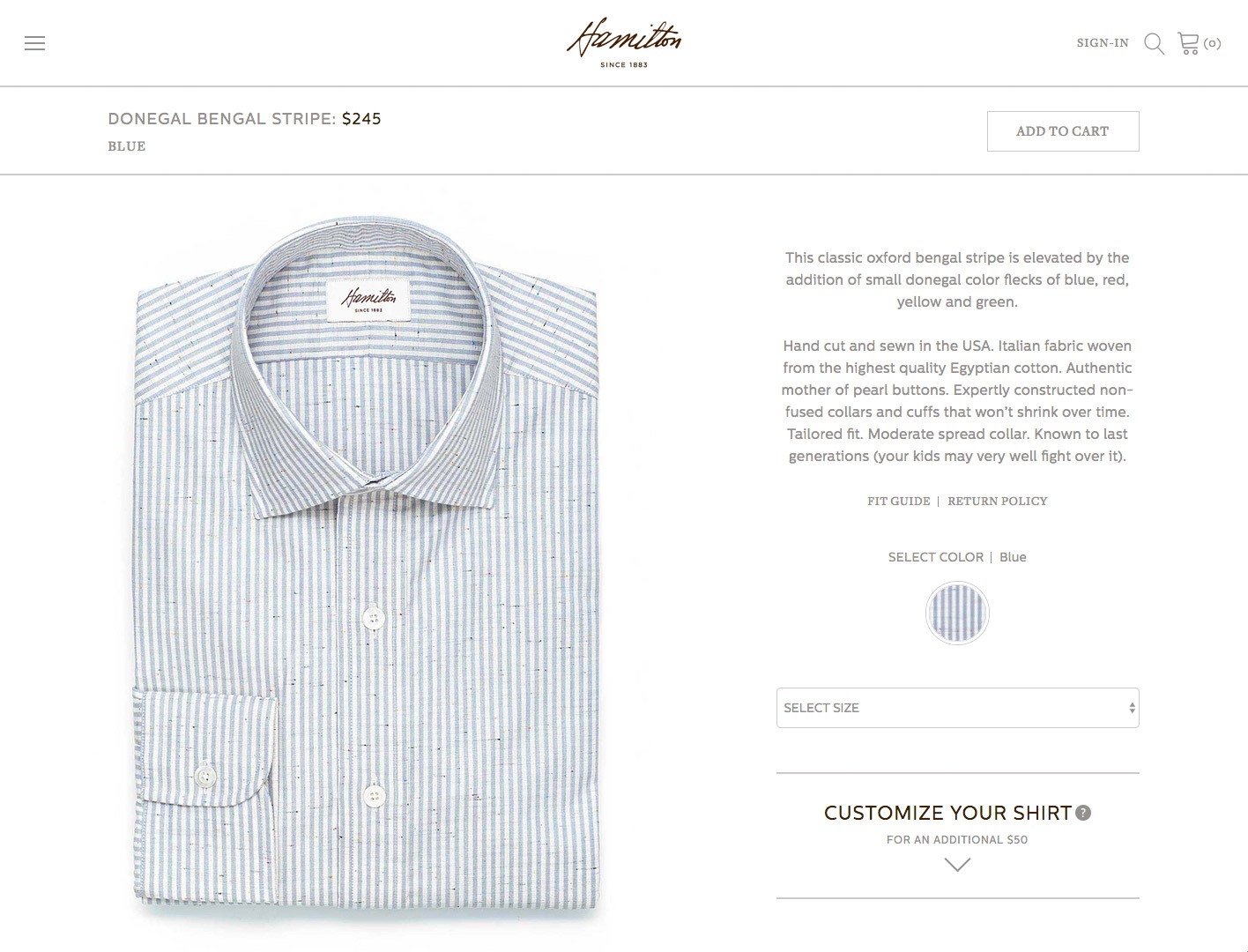 Web Design for Houston Shirtmaker